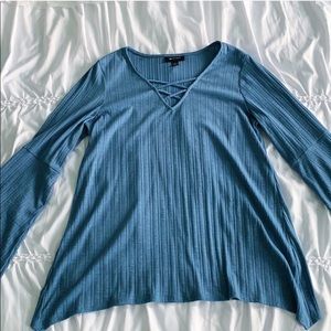 AB Studio Blue Long Bell Sleeve